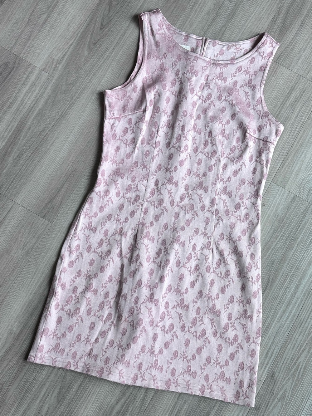 vintage pink floral mini dress